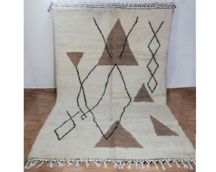 White Qasrin Marokkaans handgemaakt tapijt